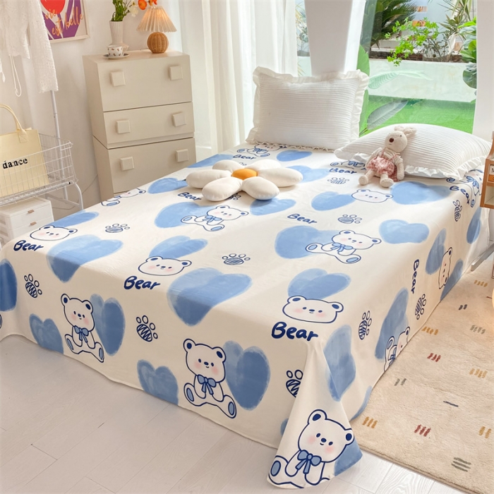 91家纺网 家纺一手货源 找家纺 多品 2023新款13070单品床单 爱心熊