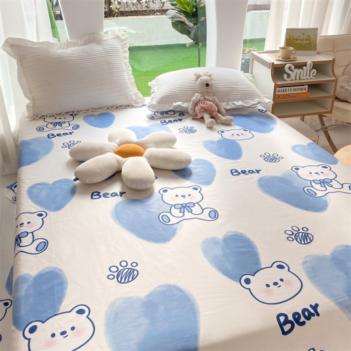 91家纺网 家纺一手货源 找家纺 多品 2023新款13070单品床单 爱心熊