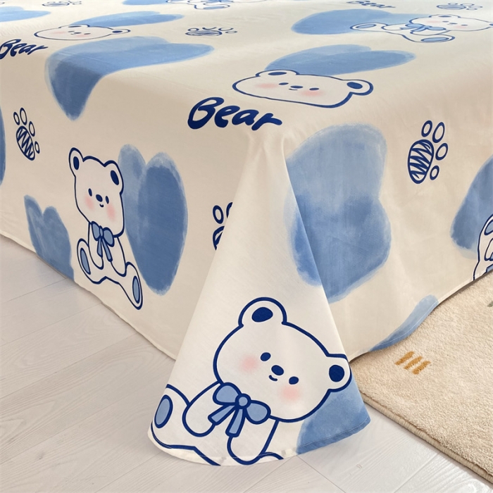 91家纺网 家纺一手货源 找家纺 多品 2023新款13070单品床单 爱心熊