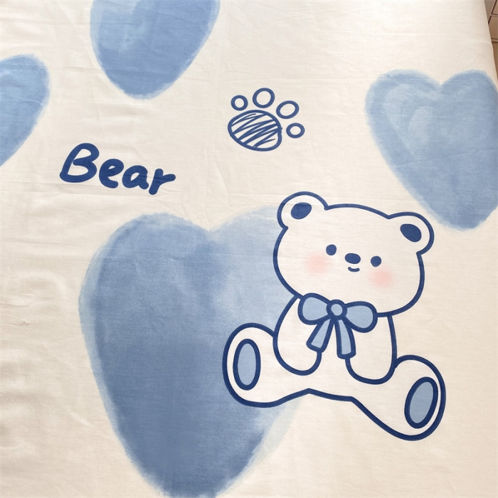 91家纺网 家纺一手货源 找家纺 多品 2023新款13070单品床单 爱心熊