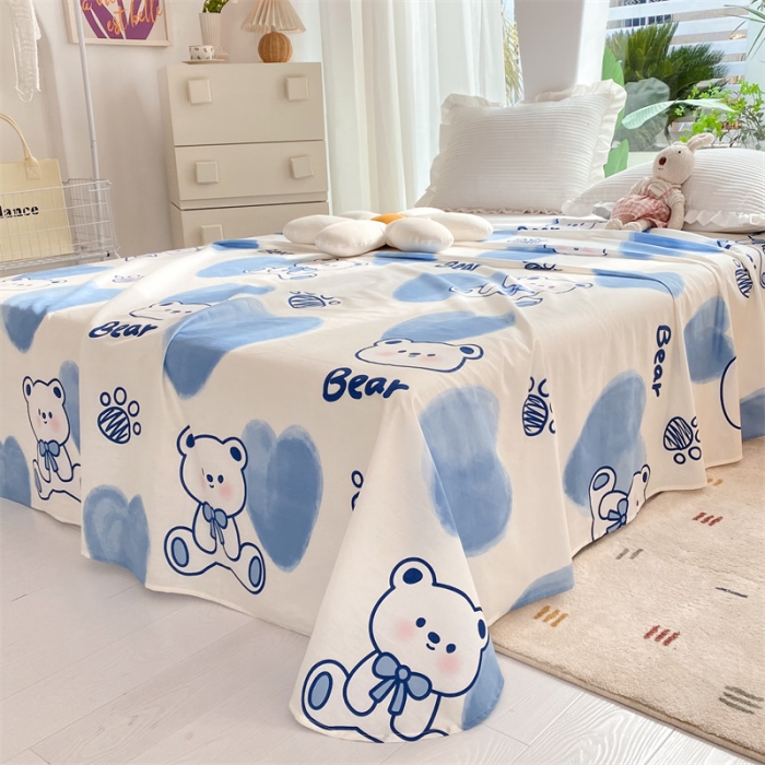 91家纺网 家纺一手货源 找家纺 多品 2023新款13070单品床单 爱心熊