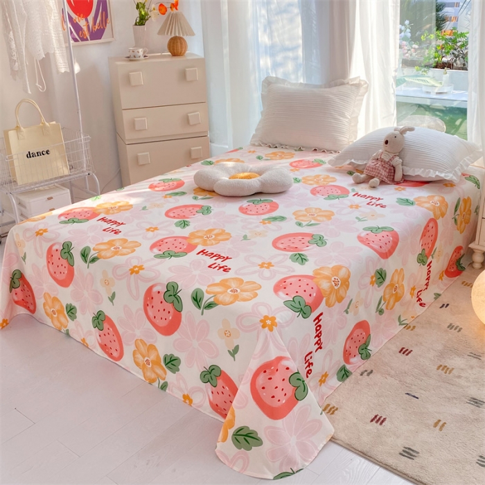 91家纺网 家纺一手货源 找家纺 多品 2023新款13070单品床单 草莓圣代