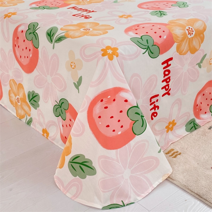 91家纺网 家纺一手货源 找家纺 多品 2023新款13070单品床单 草莓圣代