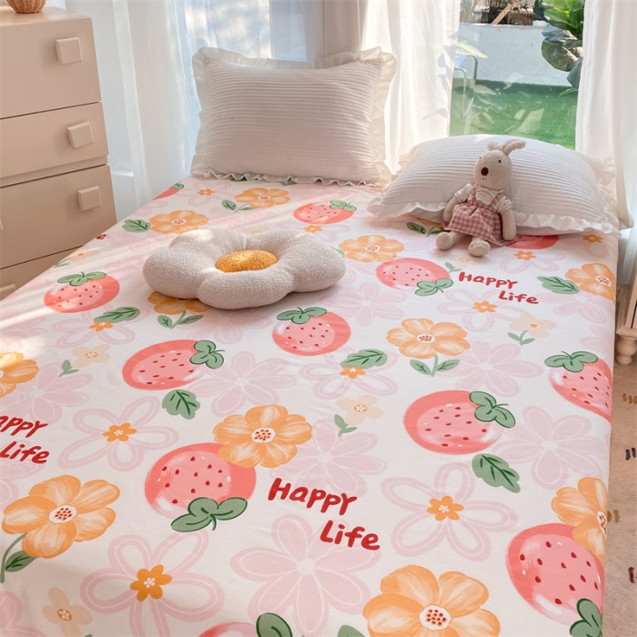 91家纺网 家纺一手货源 找家纺 多品 2023新款13070单品床单 草莓圣代