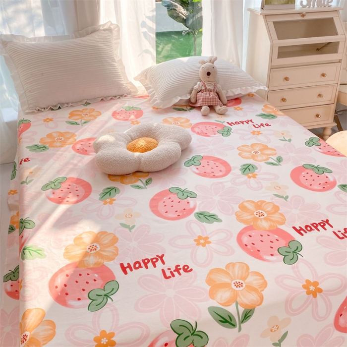 91家纺网 家纺一手货源 找家纺 多品 2023新款13070单品床单 草莓圣代