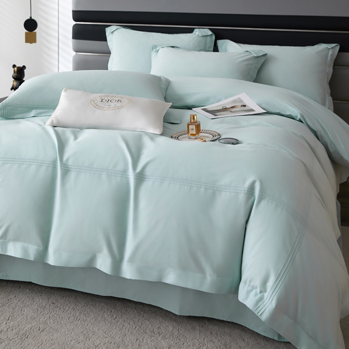 91家纺网 家纺一手货源 找家纺 安妮 2023新款墨尔本全棉四件套 蒂芙蓝