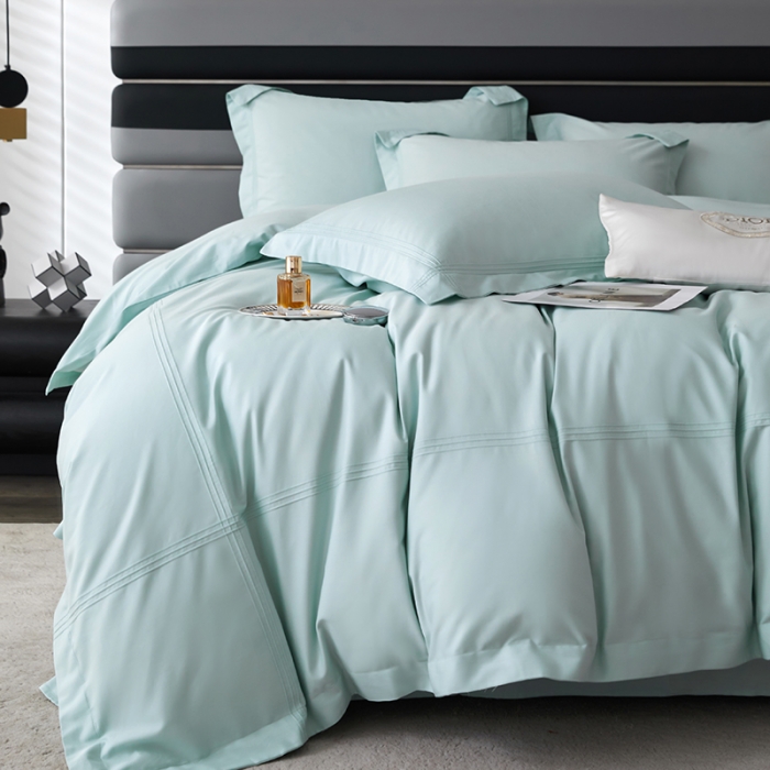 91家纺网 家纺一手货源 找家纺 安妮 2023新款墨尔本全棉四件套 蒂芙蓝