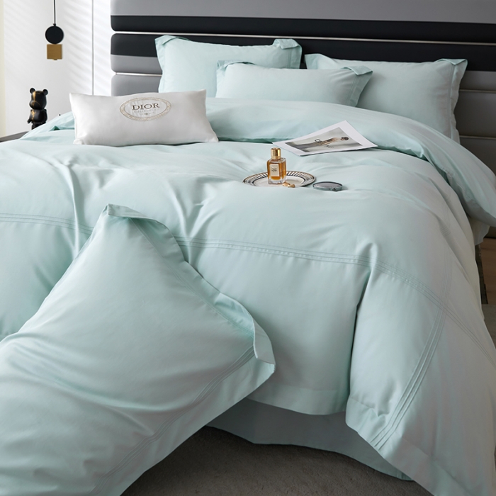 91家纺网 家纺一手货源 找家纺 安妮 2023新款墨尔本全棉四件套 蒂芙蓝