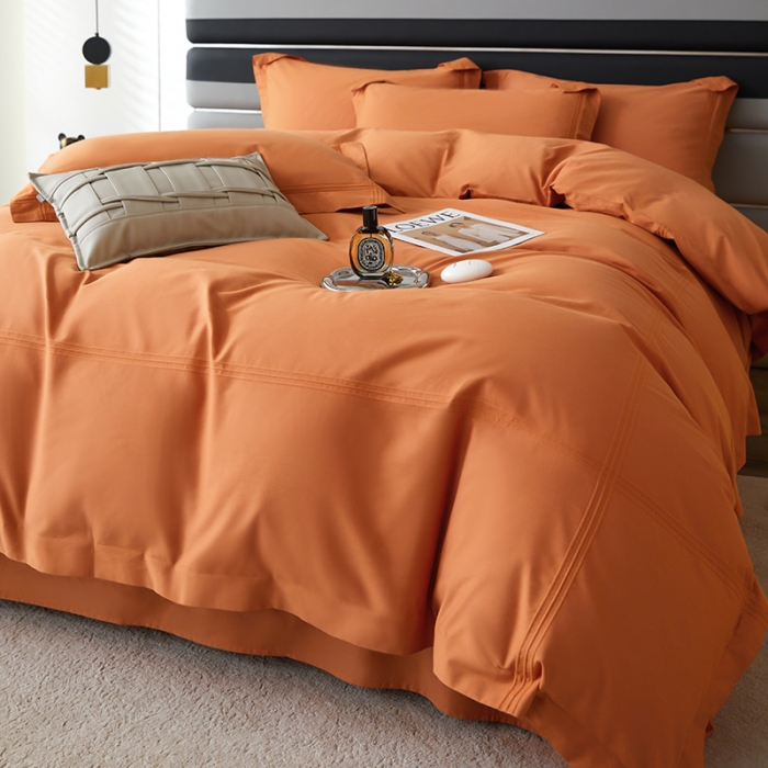 91家纺网 家纺一手货源 找家纺 安妮 2023新款墨尔本全棉四件套 焦糖