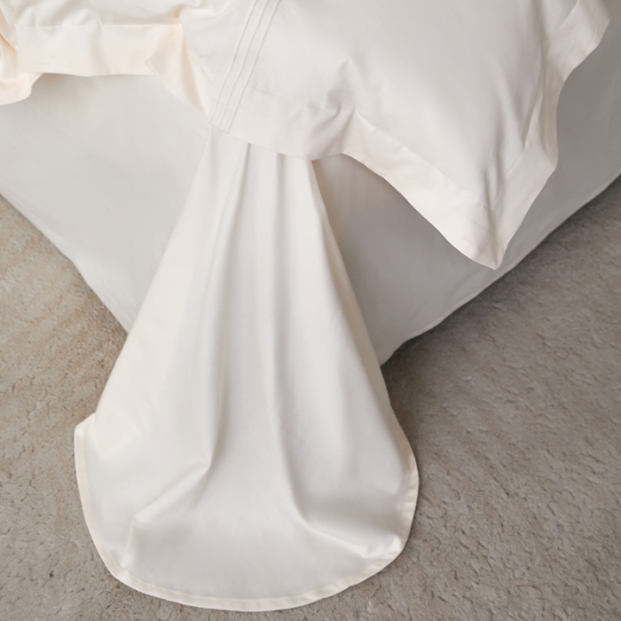 91家纺网 家纺一手货源 找家纺 安妮 2023新款墨尔本全棉四件套 奶白