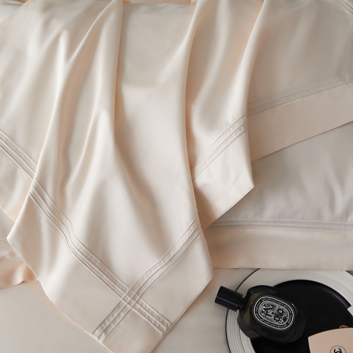 91家纺网 家纺一手货源 找家纺 安妮 2023新款墨尔本全棉四件套 奶白