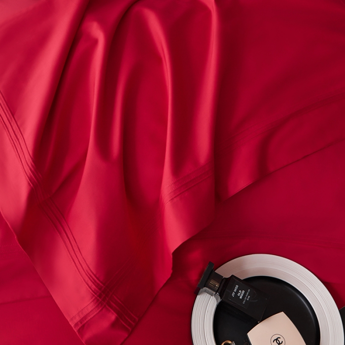 91家纺网 家纺一手货源 找家纺 安妮 2023新款墨尔本全棉四件套 深红