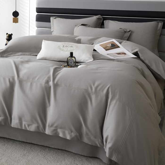 91家纺网 家纺一手货源 找家纺 安妮 2023新款墨尔本全棉四件套 太空灰