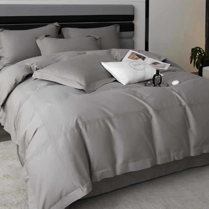 91家纺网 家纺一手货源 找家纺 安妮 2023新款墨尔本全棉四件套 太空灰