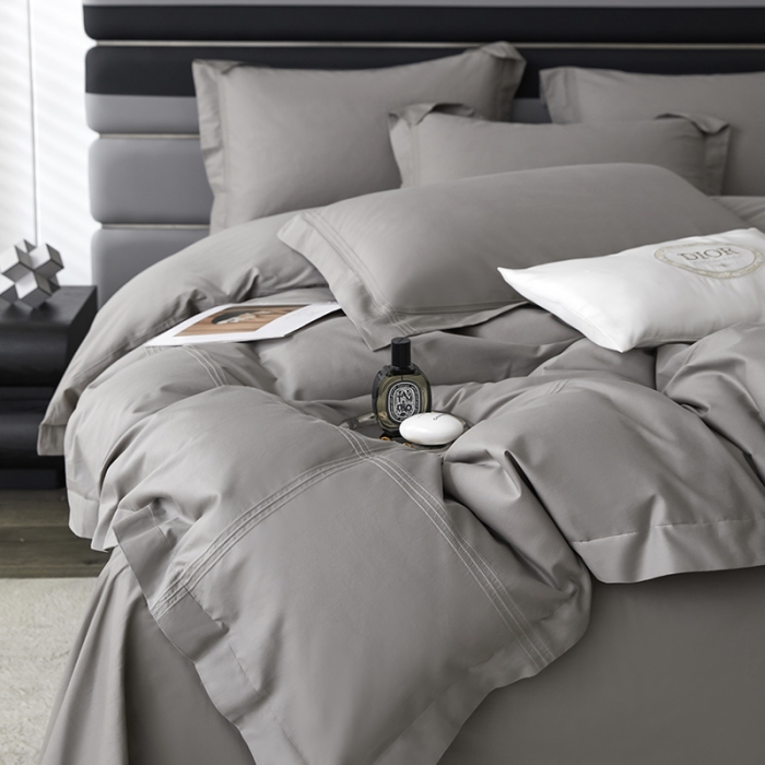 91家纺网 家纺一手货源 找家纺 安妮 2023新款墨尔本全棉四件套 太空灰