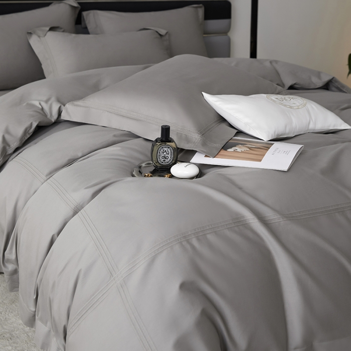 91家纺网 家纺一手货源 找家纺 安妮 2023新款墨尔本全棉四件套 太空灰