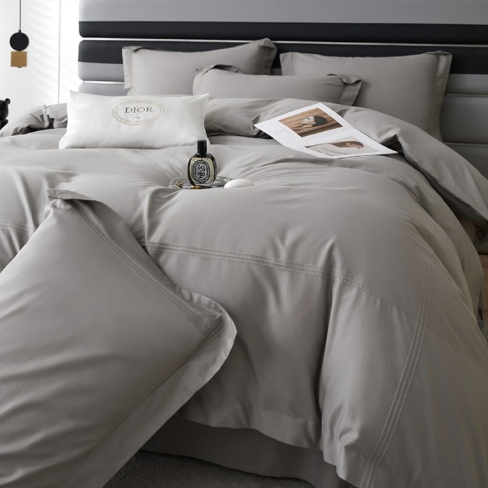 91家纺网 家纺一手货源 找家纺 安妮 2023新款墨尔本全棉四件套 太空灰