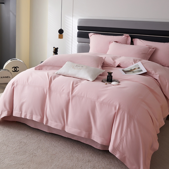 91家纺网 家纺一手货源 找家纺 安妮 2023新款墨尔本全棉四件套 桃粉