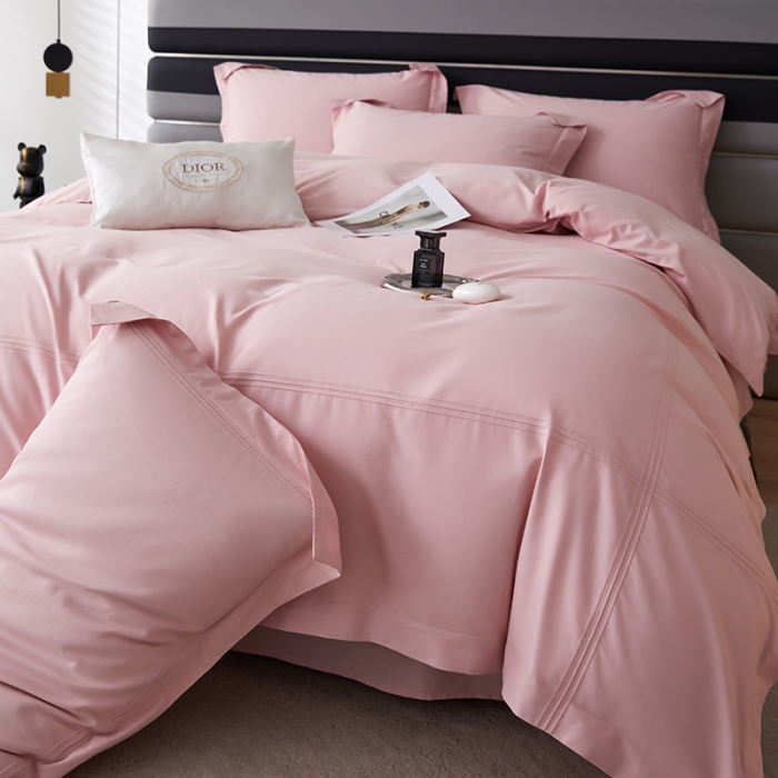 91家纺网 家纺一手货源 找家纺 安妮 2023新款墨尔本全棉四件套 桃粉