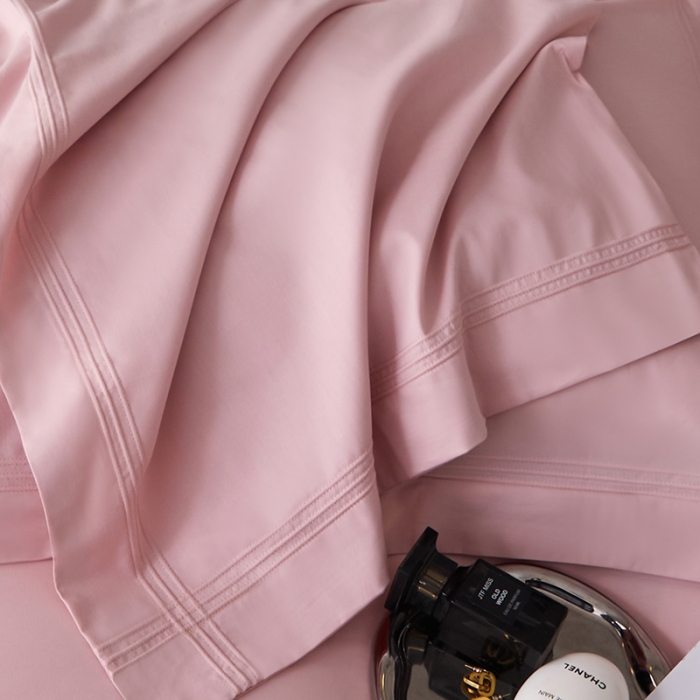 91家纺网 家纺一手货源 找家纺 安妮 2023新款墨尔本全棉四件套 桃粉