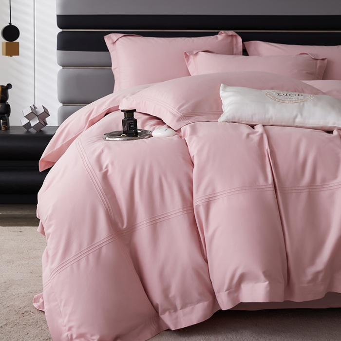 91家纺网 家纺一手货源 找家纺 安妮 2023新款墨尔本全棉四件套 桃粉