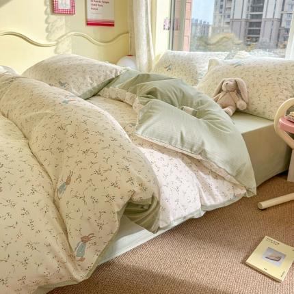 91家纺网 家纺一手货源 找家纺 瑞莱 2023新款13372全棉印花单被套 彼得兔