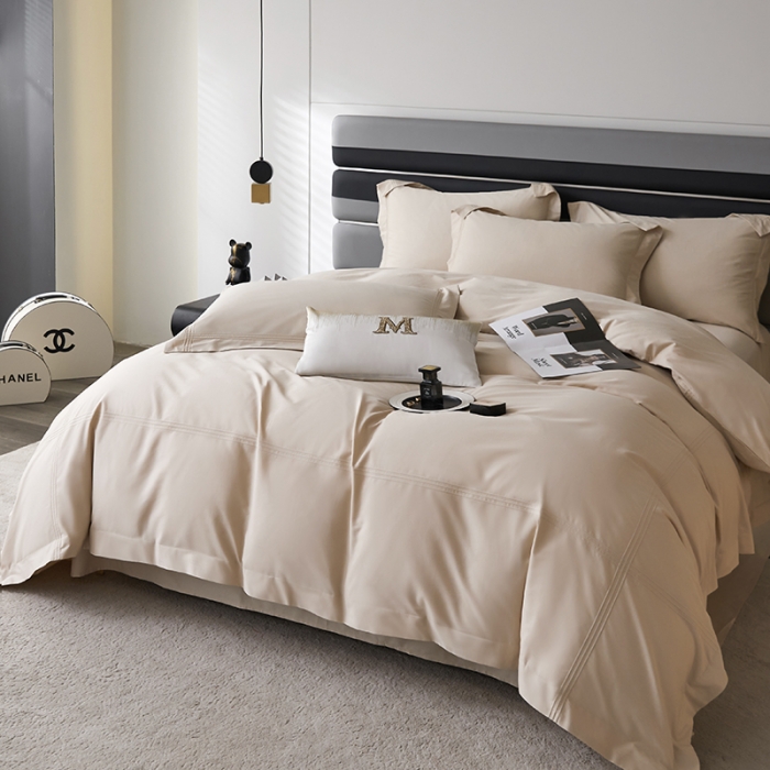 91家纺网 家纺一手货源 找家纺 安妮 2023新款墨尔本全棉四件套 香槟