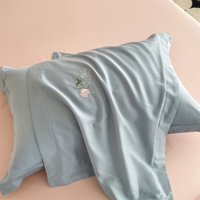 91家纺网 家纺一手货源 找家纺 秀色家纺 新品Ａ类60s长绒棉唤醒系列四件套 唤醒-天空蓝+茱萸粉