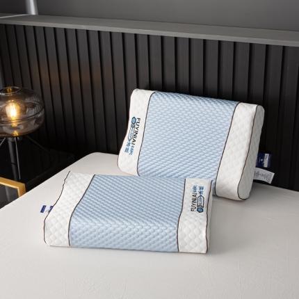 91家纺网 家纺一手货源 找家纺 萌番宝 2025冰豆豆乳胶枕凉感按摩豆豆泰国进口天然乳胶枕头枕芯 冰蓝（40*60厘米按摩颗粒）