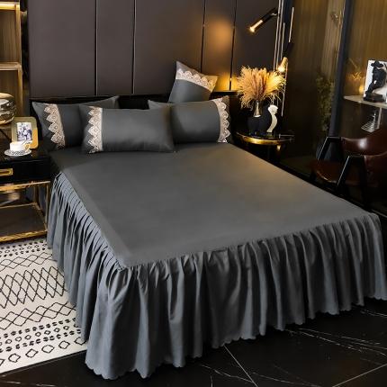 91家纺网 家纺一手货源 找家纺 莉莉安2025新款梦镜系列单床裙 梦境-雾霾灰