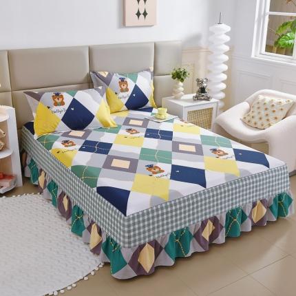 91家纺网 家纺一手货源 找家纺 名优  2023新款13070田园单床裙 爱尔威