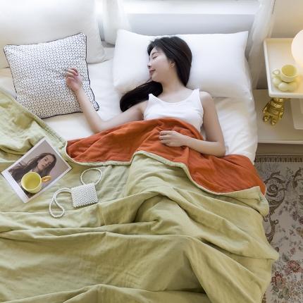 91家纺网 家纺一手货源 找家纺 (总)棠薇家纺  2023新款AB版双拼色盖毯毛巾被