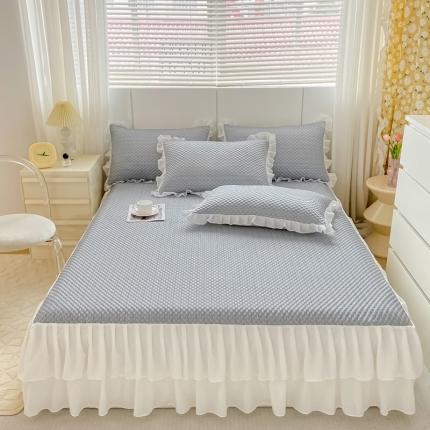 91家纺网 家纺一手货源 找家纺 （总）源舍 2024新款 A类冰豆豆床裙款凉席【有质检报告】