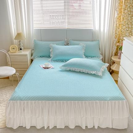 91家纺网 家纺一手货源 找家纺 （总）源舍 2024新款 A类冰豆豆床裙款凉席【有质检报告】