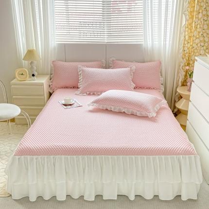 91家纺网 家纺一手货源 找家纺 （总）源舍 2024新款 A类冰豆豆床裙款凉席【有质检报告】