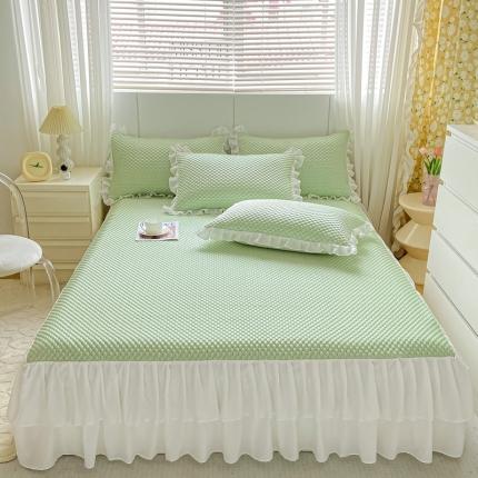 91家纺网 家纺一手货源 找家纺 （总）源舍 2024新款 A类冰豆豆床裙款凉席【有质检报告】