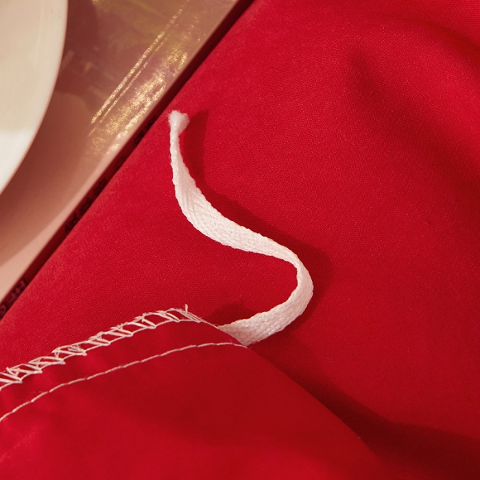 91家纺网 家纺一手货源 找家纺 恋尚 2023新款纯色雪花绒夹棉蕾丝床裙四件套（四季款） 玫瑰公主-玛雅红