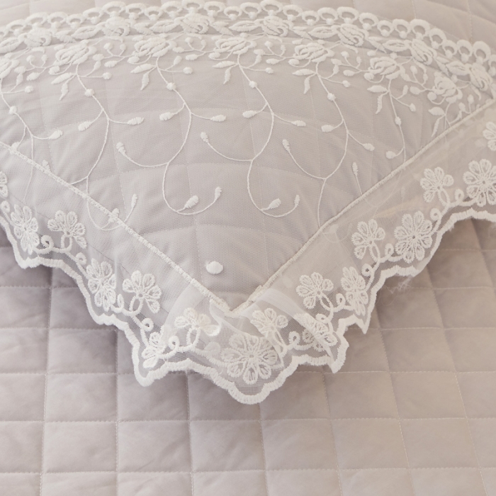 91家纺网 家纺一手货源 找家纺 恋尚 2023新款纯色雪花绒夹棉蕾丝床裙四件套（四季款） 玫瑰公主-浅灰