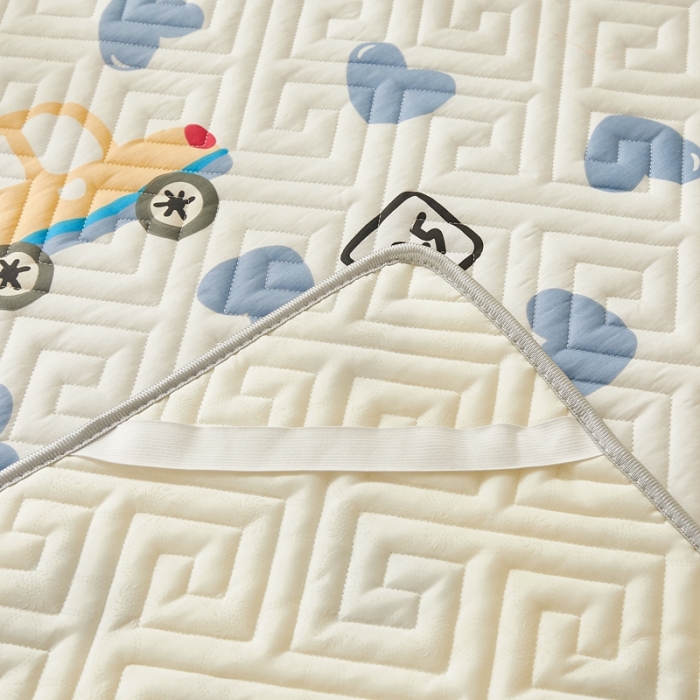 91家纺网 家纺一手货源 找家纺 舒居 2024新款全棉床垫床护垫爱心嘟嘟车