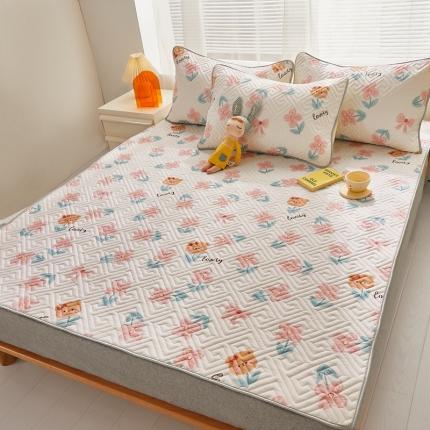 91家纺网 家纺一手货源 找家纺 舒居 2024新款全棉床垫床护垫花语熊