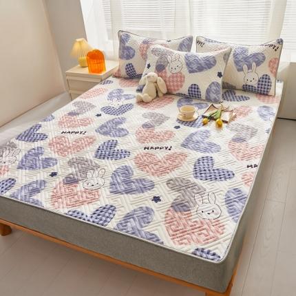 91家纺网 家纺一手货源 找家纺 舒居 2024新款全棉床垫床护垫时光漫步兔