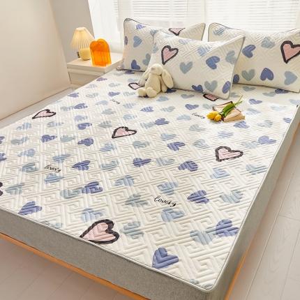 91家纺网 家纺一手货源 找家纺 舒居 2024新款全棉床垫床护垫心心颜颜