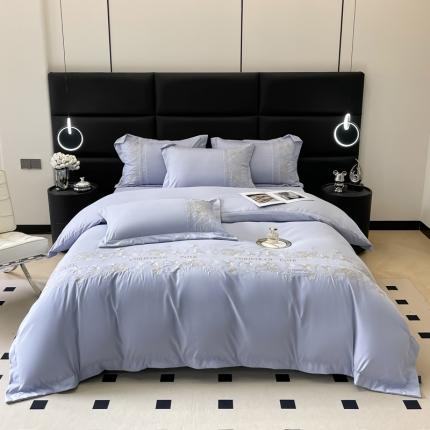 91家纺网 家纺一手货源 找家纺 （总）芯贝儿2024款法式轻奢云锦m磨毛刺绣长绒m绣花四件套