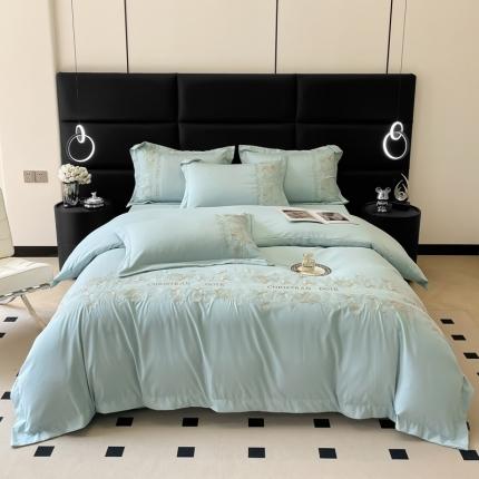 91家纺网 家纺一手货源 找家纺 （总）芯贝儿2024款法式轻奢云锦m磨毛刺绣长绒m绣花四件套