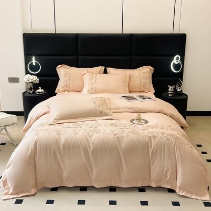 91家纺网 家纺一手货源 找家纺 芯贝儿 2023款法式轻奢云锦m磨毛刺绣长绒m绣花四件套 花海--米色