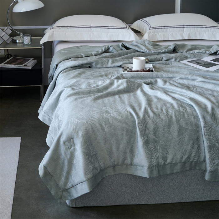 91家纺网 家纺一手货源 找家纺 榻尚家居 2023新款80天丝大提花夏被四件套-梦幻系列 梦幻灰