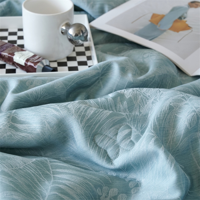 91家纺网 家纺一手货源 找家纺 榻尚家居 2023新款80天丝大提花夏被四件套-梦幻系列 梦幻蓝