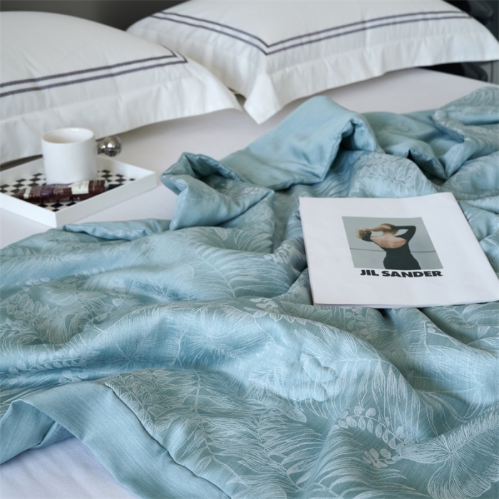 91家纺网 家纺一手货源 找家纺 榻尚家居 2023新款80天丝大提花夏被四件套-梦幻系列 梦幻蓝