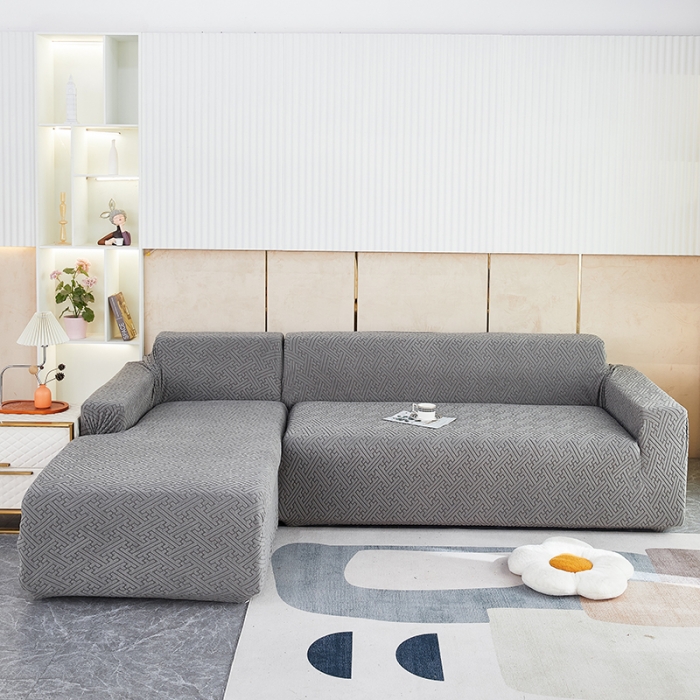 91家纺网 家纺一手货源 找家纺 逐日 2023新款提花沙发套-清雅 清雅-深灰色