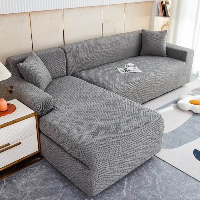 91家纺网 家纺一手货源 找家纺 逐日 2023新款提花沙发套-清雅 清雅-深灰色